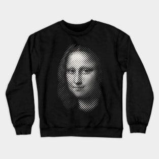 Mona Lisa in Diagonal Stripes Anamorphic Pop Art Crewneck Sweatshirt